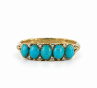 VICTORIAN 5 STONE TURQUOISE RING