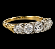 VICTORIAN 5 STONE DIAMOND RING