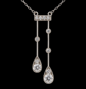 ART DECO DIAMOND NEGLIGEE PENDANT NECKLACE