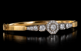 ANTIQUE DIAMOND HINGED BANGLE