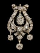 VICTORIAN DIAMOND LYRE BROOCH/PENDANT