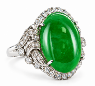 JADE AND DIAMOND RING