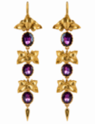 PAIR OF ANTIQUE GARNET DROP EARRINGS