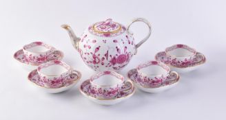 5 Mokkatassen & 5 Untertassen Meissen, Knauffzeit