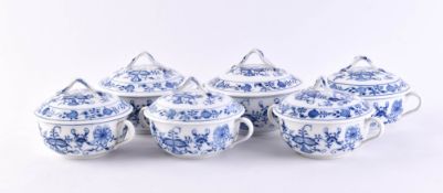 6 Suppentassen mit Deckel, Meissen