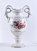 Große prachtvolle Schlangenhenkelvase Meissen 20.Jhd