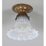 Jugendstil Faltenglas Lampe um 1900