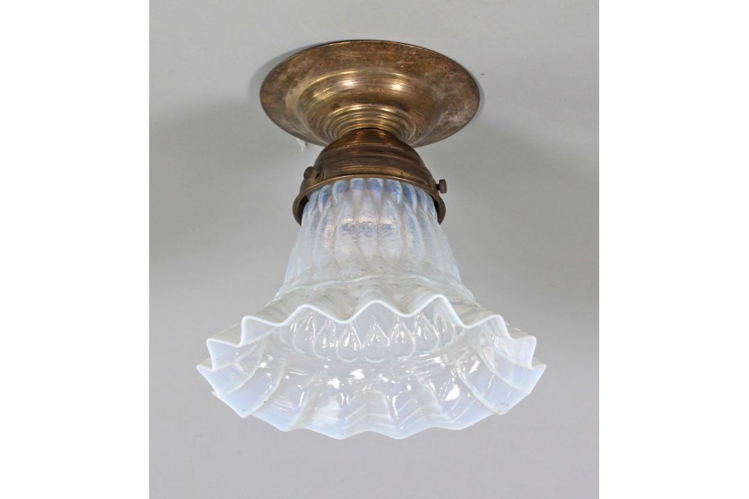 Jugendstil Faltenglas Lampe um 1900 - Bild 1 aus 2