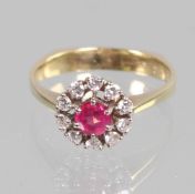 Rubin Brillant Ring - GG/WG 585