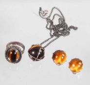 Tigeraugen Schmuck Ensemble