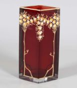 Jugendstil Vase mit Emaillemalerei um 1900