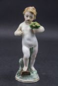 Putto mit Blumenstrauß / A cherub with a bouquet of flowers, Frankenthal, um 1758