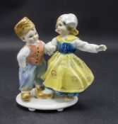 Tanzendes holländisches Kinderpaar / Dancing Dutch children, Karl Ens, Volkstedt, um 1920