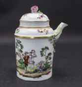 Kanne mit Blumenmalerei / A porcelain pot with painted and and encrusted flowers, Ludwigsburg, ...