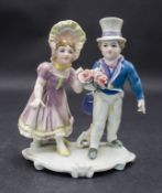 Biedermeier Kinderpaar / Biedermeier children, Karl Ens, Volkstedt, um 1940