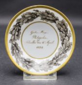 Unterschale 'Guten Morgen Philippchen...' / A dish with oak leaf wreath, deutsch, 1824