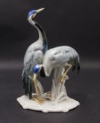 Vogelfigurengruppe 'Reiher' / A bird figurine group 'Herons', Karl Ens, Volkstedt, 1930er Jahre