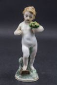 Putto mit Blumenstrauß / A cherub with a bouquet of flowers, Frankenthal, um 1758