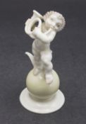 Putto mit Waldhorn auf gelber Kugel / A horn playing cherub on a yellow globe, Karl Tutter, ...