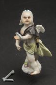 Kleine verkleidete Amorette mit Triangel / A small, disguised amoretto with a triangle, ...