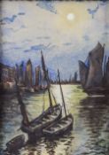 Albert Paul GUILLAUME (1873-1942), Hafen im Mondschein / A harbor in the moonlight