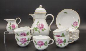 13-teiliges Kaffeeservice 'Rote Rose' / A 13-piece coffee set 'Red Rose', Meissen, 20. Jh.