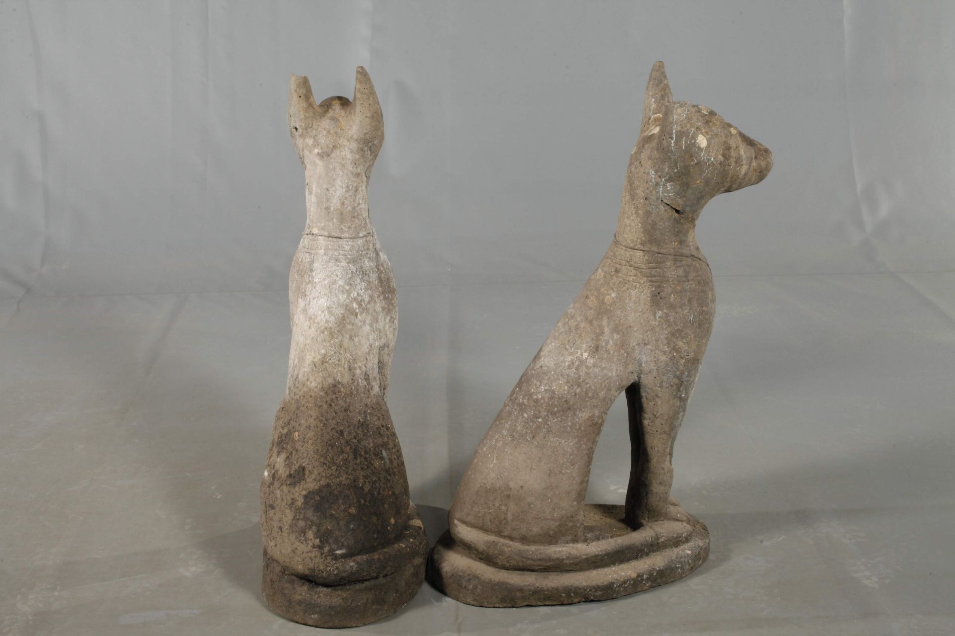 Paar Gartenskulpturen ägyptische Katzen - Bild 4 aus 4