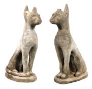Paar Gartenskulpturen ägyptische Katzen