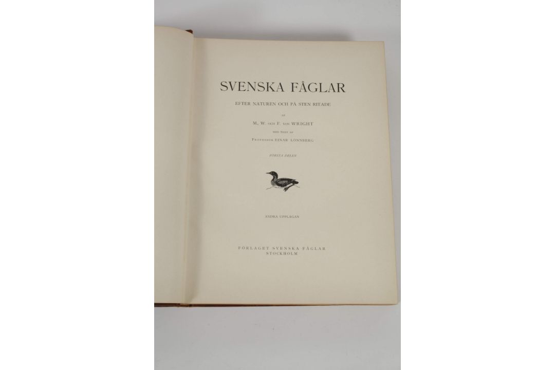 Sten Text Svenska Faglarefter Naturen och pa sten ritade, af M. W. och F. von ...