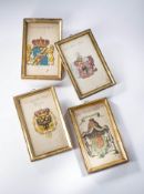 4 handcolorierte Stiche