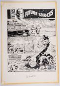Ron Smith 2000 AD Prog #674 Tharg's Future Shocks The Dawn Of The Loch Ness Monster Signed (Fleetway