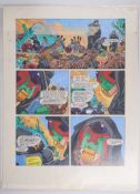 Ron Smith 2000 AD Prog #895 And #896 Rad Blood Colour Story Pages Signed (Fleetway, 1994) Total 2