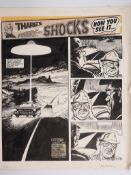 Eric Bradbury Alan Hebden 2000 AD Prog #251 Tharg's Future Shocks Now you See It Ink Pages (Rebellio