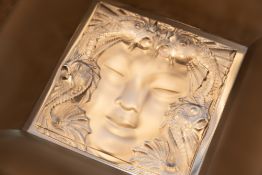 LALIQUE; A FROSTED GLASS TRAY