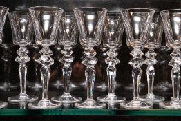 SAINT-LOUIS; A SET OF TWENTY-FIVE EXCESS PATTERN WINE GLASSES (25)