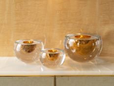 ANNA TORFS; A SET OF THREE 'BABY ZLATA' GRADUATED GLASS SCULPTURES (3)