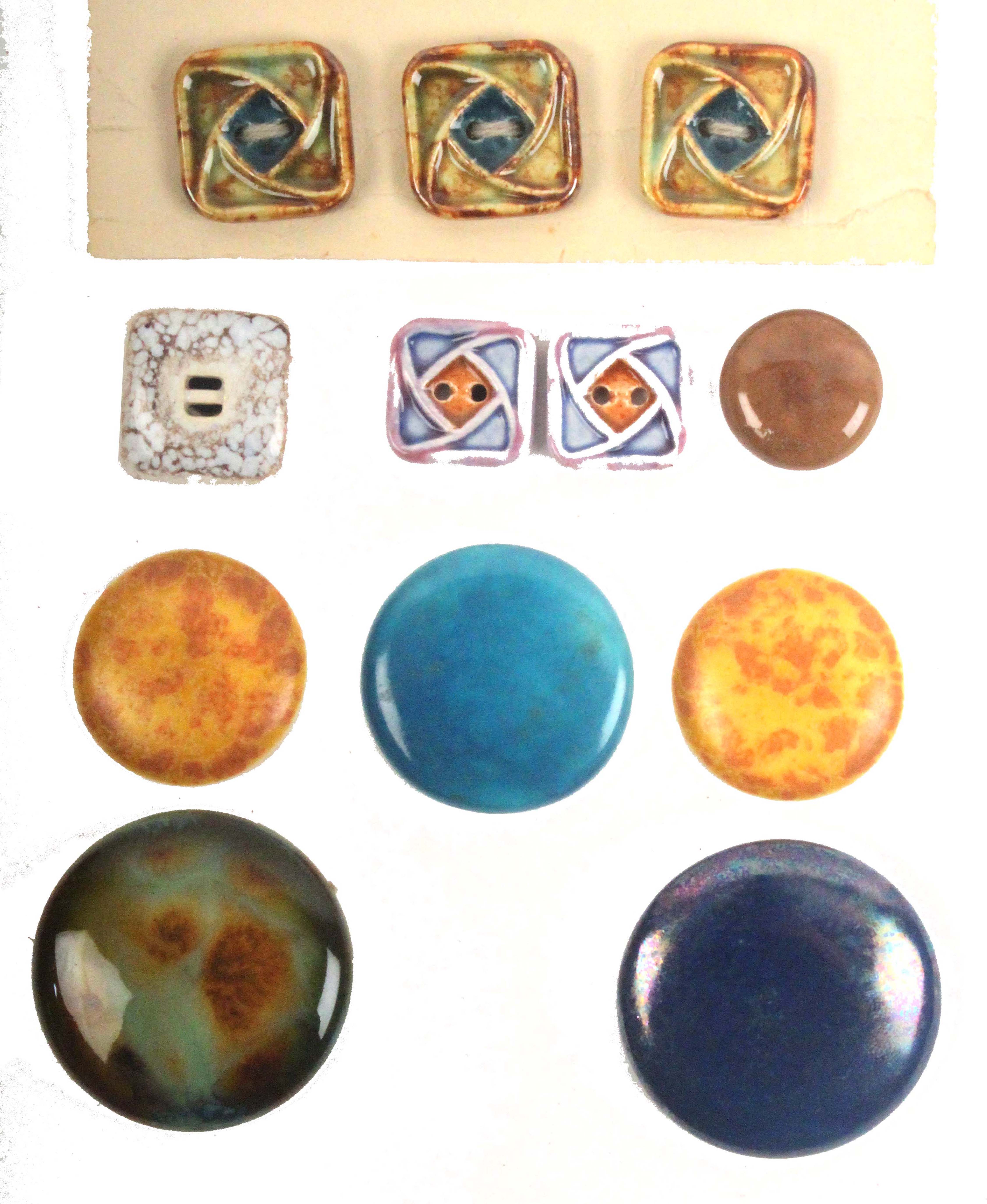 Buttons, ceramic, Arts and Crafts movement, various, including an ...
