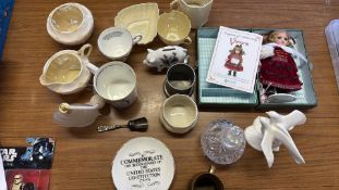 Collection of Belleek porcelain and assorted decorative items