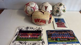 Group of signed football and rugby memorabilia (all balls signed)