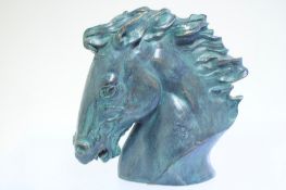 Austin Sculptures verdigris equine bust