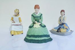Set of 3 Tasha Tudor Little Womenâ€ Franklin Porcelain Figurines, 1983