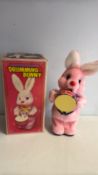 Battery-operated Drumming Bunny plush toy with box