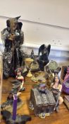 Collection of fantasy resin figurines and ornaments