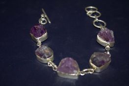 Amethyst & silver bracelet