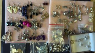 Collection of costume jewellery earrings & others
