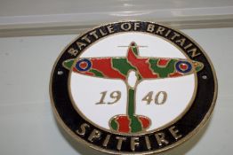 Cast iron battle of Britain spitfire sign