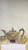 Sterling silver 3 piece tea set. Date letter T Wei