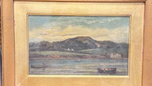 Signed oil on canvas coastal landscape, with inscribed stretcher