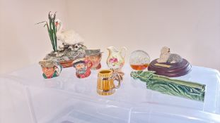 Group of assorted ceramics and glass to include wade & beswick