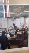 Framed signed photographic print of a textile workshop interior